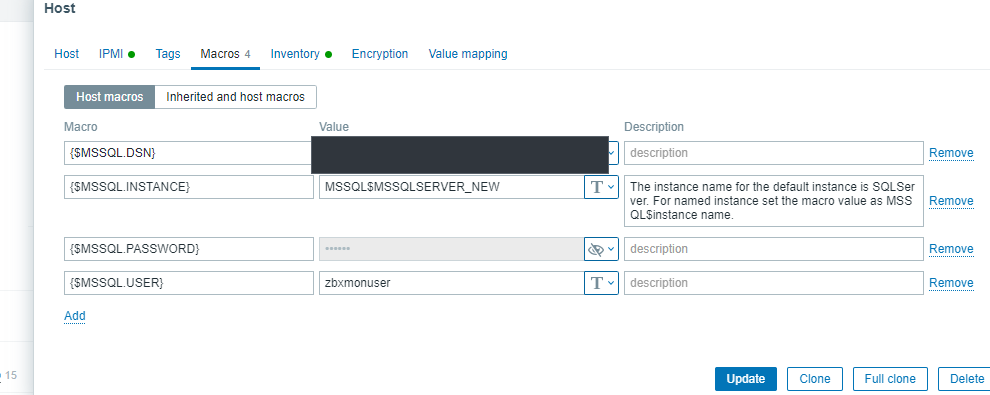 Заходим на srv-zabbix через ssh Добавляем новый хост в файл /etc/odbc.ini sudo nano /etc/odbc.ini Формат